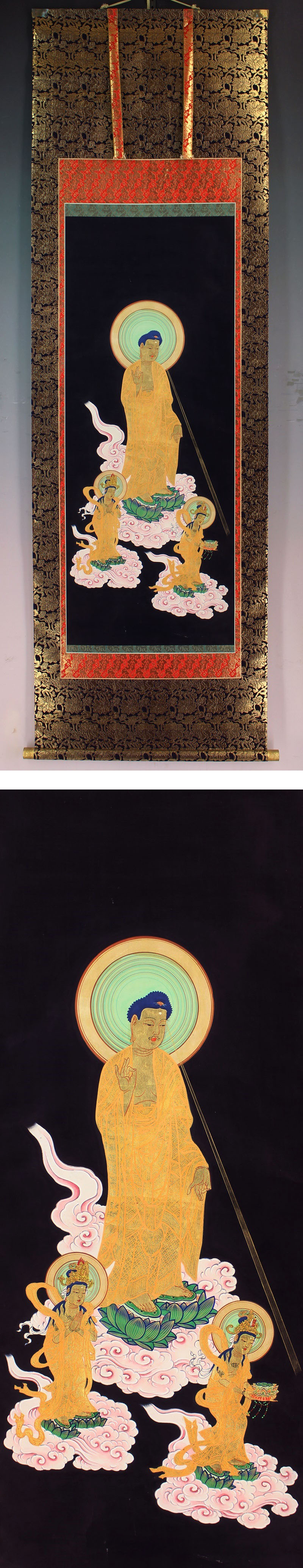 直営通販仏画◆絹本◆合箱◆掛軸 x11124 人物、菩薩