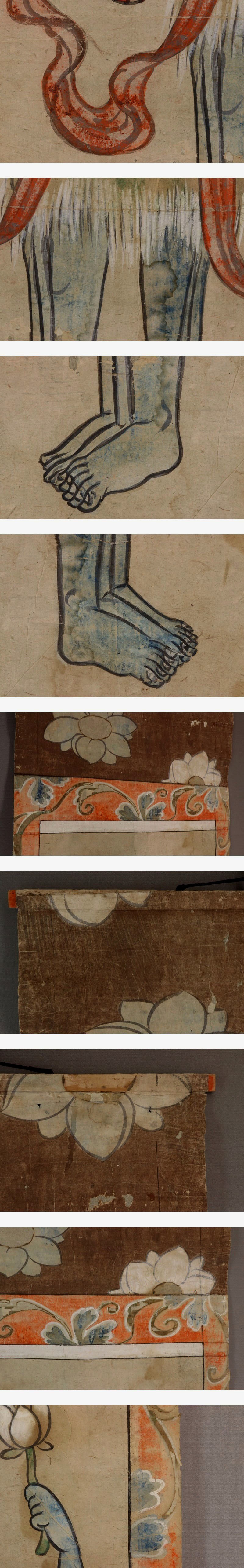 【別注商品】古仏画◆紙本◆描き表具◆合箱◆掛軸 w02131 人物、菩薩