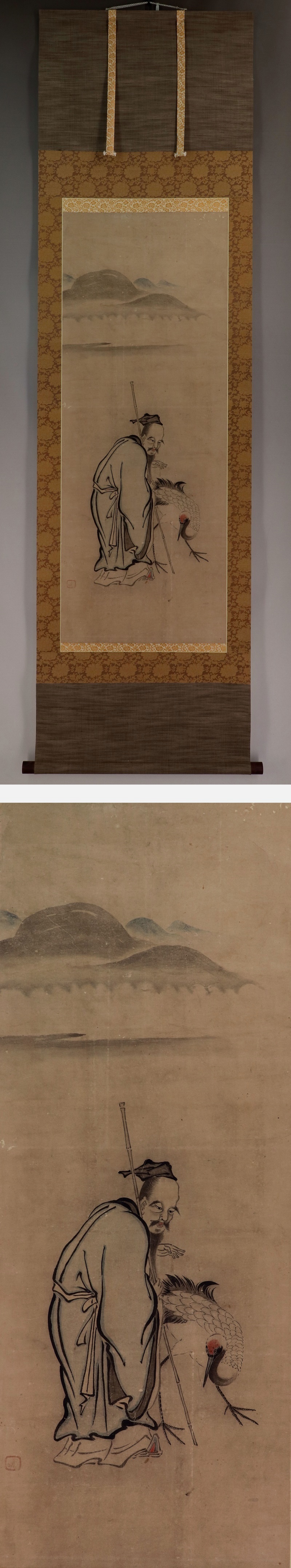 東京古画◆紙本◆合箱◆掛軸 v12082 人物、菩薩