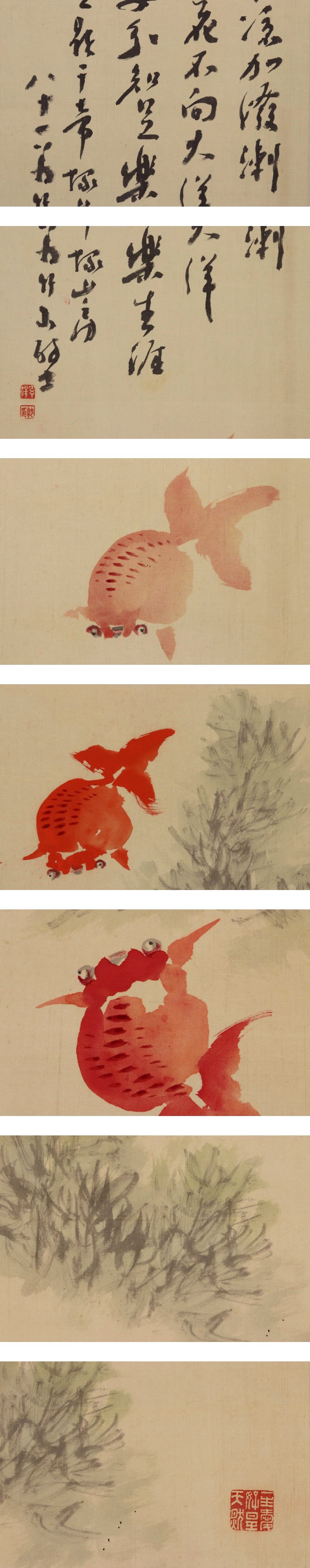 在庫大人気姫島竹外◆絹本◆共箱◆掛軸 v12239 花鳥、鳥獣