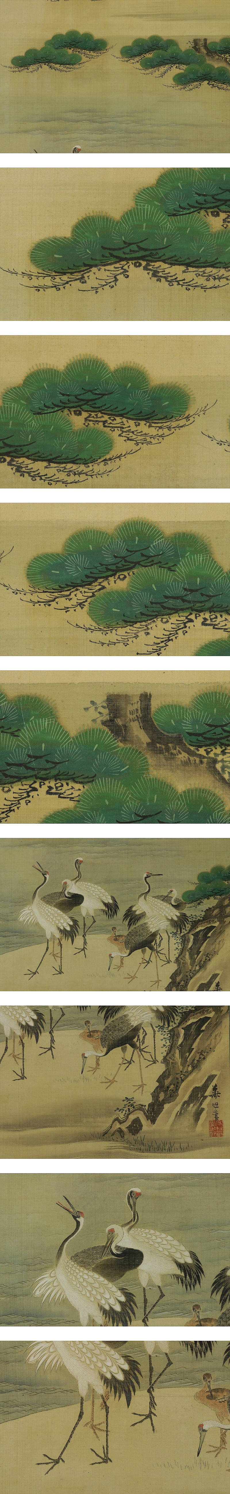 東京激安古画◆絹本◆合箱◆掛軸 v06121 花鳥、鳥獣