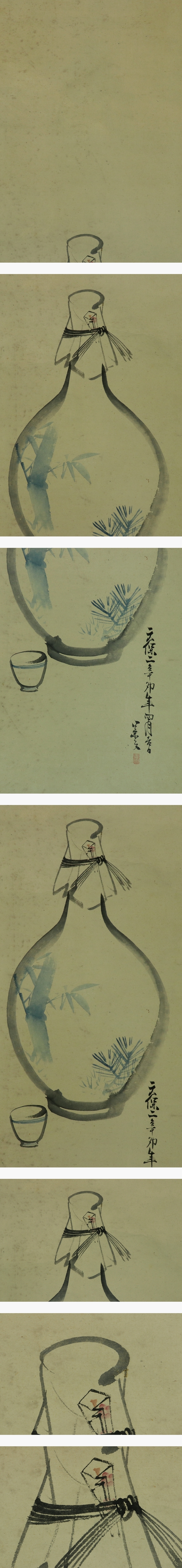 正規品最新作「真作」実力作家　小田部正邦　「紅白梅」　日本画　８号　共シール 花鳥、鳥獣